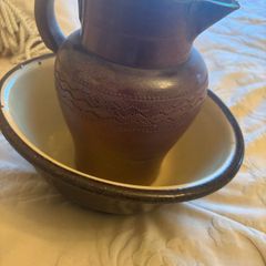 Antique Stoneware jug and Bowl