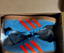Adidas Gazelle, blue and orange, UK5/EU38, brand new with box - never worn