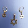 Vintage K&L 14ct rolled gold David Star earrings and pendant Image 9
