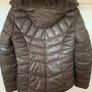 Khaki puffer jacket, fur-lined hood (like new) 10-12 Image 2