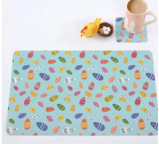 Easter Table Cloth and x6 Place Settings