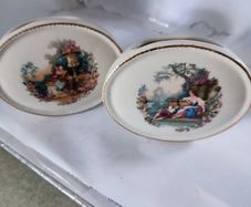 Antique studio Szeiler  set of 2 small flower vases 7.5x9.6 cm.