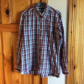 Tommy Hilfiger Mens Blue Red Check cotton shirt M including postage