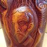 Vintage  Tooled Leather Wrapped Liquor Decanter  Don Quijote / Sancho Panza Image 6