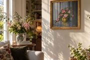 Vintage May McCartney Floral Still Life Oil Painting - Groomsport Studio 1980 (Damaged Frame)