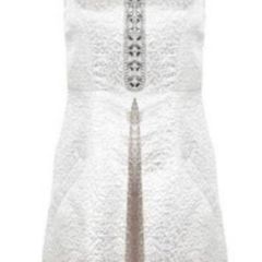 New Miss Selfridge Silver Metallic Embellished Skater Dress