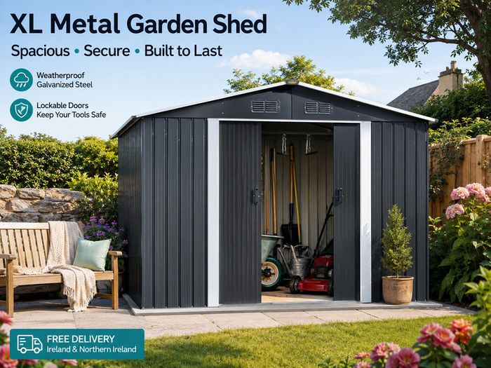 Metal Garden Shed with metal   Foundation  8.5 x 6.7 x 5.9 ft (LxDxH)"