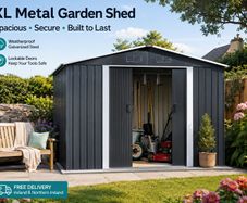 Metal Garden Shed with metal   Foundation  8.5 x 6.7 x 5.9 ft (LxDxH)"