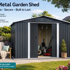 Metal Garden Shed with metal   Foundation  8.5 x 6.7 x 5.9 ft (LxDxH)"