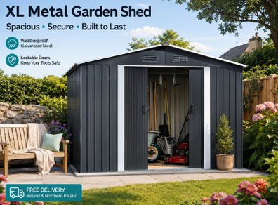 Metal Garden Shed with metal   Foundation  8.5 x 6.7 x 5.9 ft (LxDxH)"