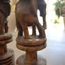 lovely pair of wooden african art handcrafted candlessticks Image 5