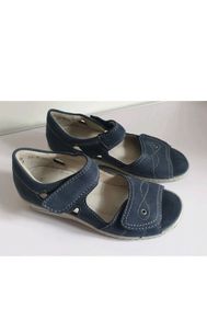 Waldlaufer Hilena Blue Nubuck Leather Wide Fit H Sandals UK 2.5 EU 35.5 BNIB  CAN POST