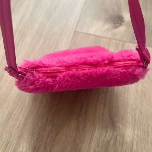 Hot Pink Fur Shoulder Bag / Crossbody Bag
