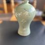 Vintage Korean Ceramic Vase Flying Cranes Image 3