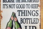 We Drink Beer ; Metal Sign