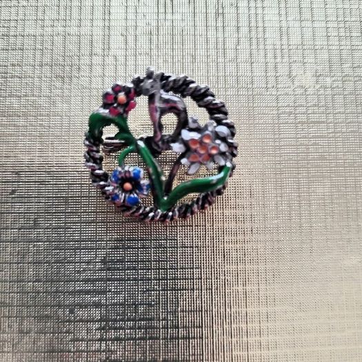 1940s Austrian enamelled brooch pin