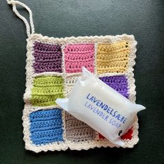 Hand crochet wash cloth and soap set