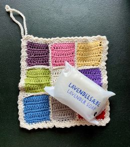 Hand crochet wash cloth and soap set