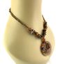 Vintage Tigers eye Necklace with Murano glass pendant Image 2