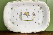 Vintage French Moustiers Decorative Faience Plate