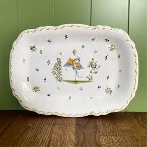 Vintage French Moustiers Decorative Faience Plate