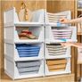 Foldable Closet Organizer, 4 Pack Stackable Storage Boxes Image 5
