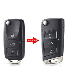 Modified Flip Remote Key Shell For Volkswagen VW Polo Passat B5 Golf MK5 Beetle 3 Buttons Replacement Car Key Cover