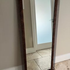 Full length mirror, dark metal frame, oriental design