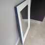 Large White Wooden Wall Mirror with Blue Accent Trim (35 cm x 120 cm) Image 2