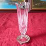 Vintage Killarney Crystal Ireland Cut Crystal 7 Inch Tall Hexagonal Shaped Bud Vase With Silver Tone Metal 3 Footed Round Base Made In Ireland Image 3
