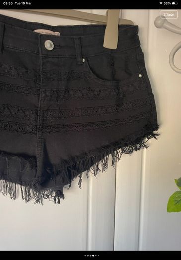 shorts  Bershka size 10 black frayed end style
