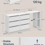 White Corner Dressing Table with Chest of  Drawers & Storage Makeup Vanity Desk Image 3