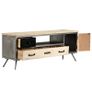 TV Cabinet Solid Mango Wood and Steel 120x30x45 cm Image 5