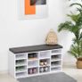 Multi-Storage Shoe Rack w/ 14 Compartments Cushion Moving Shelves Solid Frame Foot Pads Home Office Tidy Organisation Boots Trainers White Image 2