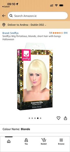 Blonde wig short bangs halloween costume