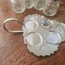 Vintage Glass Condiment Set with Tray Image 6