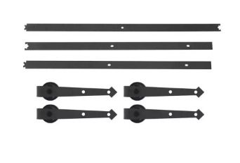 8FT Double Door Splicing Carbon Steel Barn Door Rollers Hanging Rail Kit Sliding Door Rail Hardware Hanging Track Pulleys
