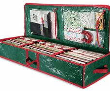 Christmas Wrapping Paper Storage Bag with Interior Pockets - Fits 18-24 Rolls - Gift Wrap Organiser for Christmas Decorations Bows, Tags & Ribbons - Durable Tear Proof Wrapping Paper Storage Box (MULTIPLE COLOURS)