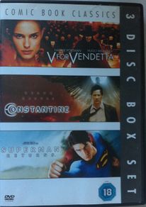 Trilogy Comic Books Movie Boxset - V for Vendetta [2005] / Superman Returns [2006] / Constantine [2005] [3xMovie DVD]