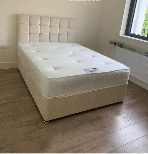 Small Double and standard double bed with headboard and mattress