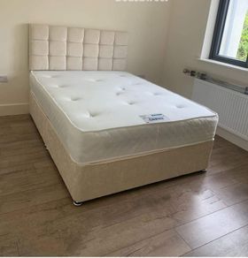 Small Double and standard double bed with headboard and mattress