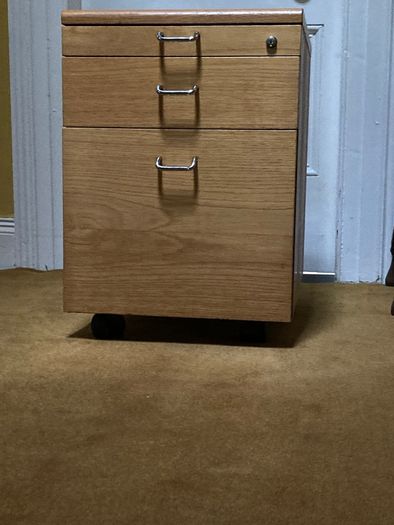 Wooden filing cabinet -under desk