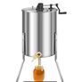 Manual Honey Extractor, 4/8 Frames Honey Spinner Extractor, Stainless Steel Beekeeping Extraction, Honeycomb Drum Spinner with Lid, Apiary Centrifuge Equipment with Height Adjustable Stand Image 3