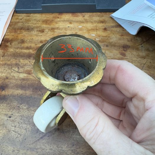 Brass Cap furniture castors with porcelain wheels (4)