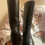 Black Leather Calf Length Boots Image 4