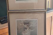 Set of 2 Framed Prints Vintage Bessie Pease Gutmann The Winged Aureole Peace Dove Framed Art and , Bathing Beauties Bruno Piglhein Vintage Art Print Small Framed Wall Art