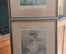 Set of 2 Framed Prints Vintage Bessie Pease Gutmann The Winged Aureole Peace Dove Framed Art and , Bathing Beauties Bruno Piglhein Vintage Art Print Small Framed Wall Art