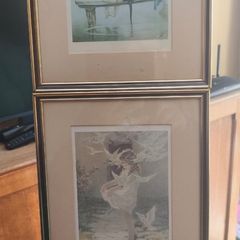 Set of 2 Framed Prints Vintage Bessie Pease Gutmann The Winged Aureole Peace Dove Framed Art and , Bathing Beauties Bruno Piglhein Vintage Art Print Small Framed Wall Art