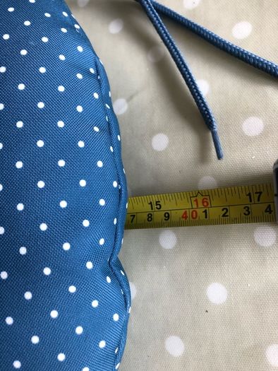 Polka Dot Round Cushions With Ties x2