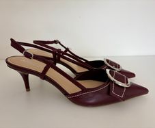 Arezzo slingback heels in burgundy - 6UK
